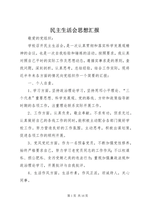 民主生活会思想汇报 (3).docx