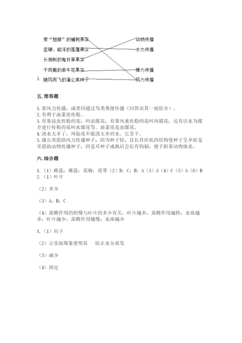 科学四年级下册第一单元植物的生长变化测试卷（有一套）.docx