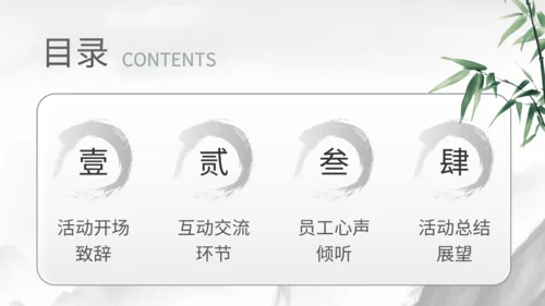 灰色中国风企业员工高管面对面茶话会PPT