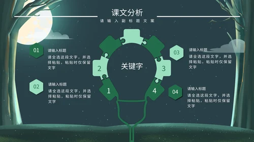 绿色卡通树林教学说课PPT模板