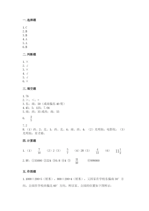 人教版六年级上册数学期中测试卷精品【a卷】.docx