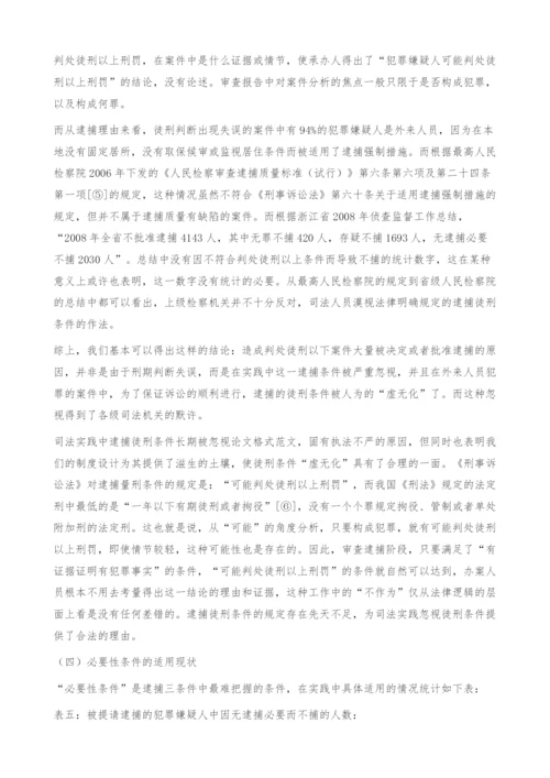 逮捕标准的实证分析-法律论文.docx