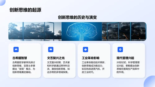 蓝色3D风团队创意与创新思维激发PPT模板
