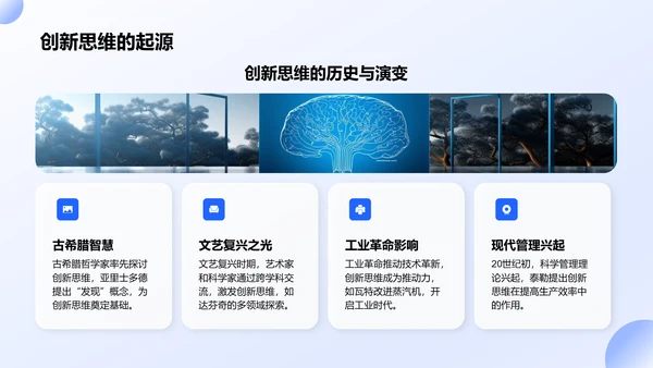 蓝色3D风团队创意与创新思维激发PPT模板