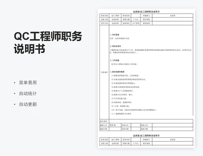 QC工程师职务说明书