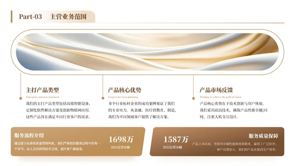 白金色简约风企业介绍通用PPT模板