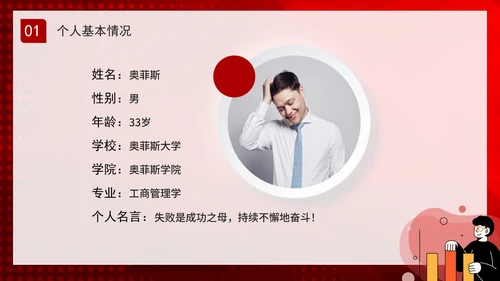 红色商务大学生职业生涯规划PPT模板