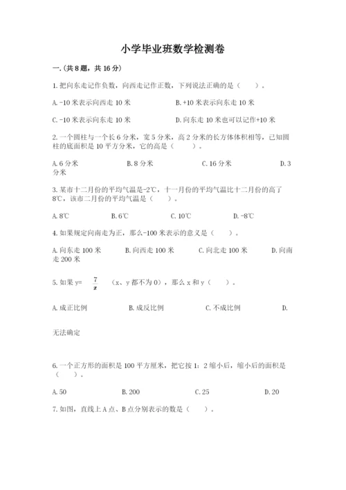 小学毕业班数学检测卷及完整答案（全国通用）.docx