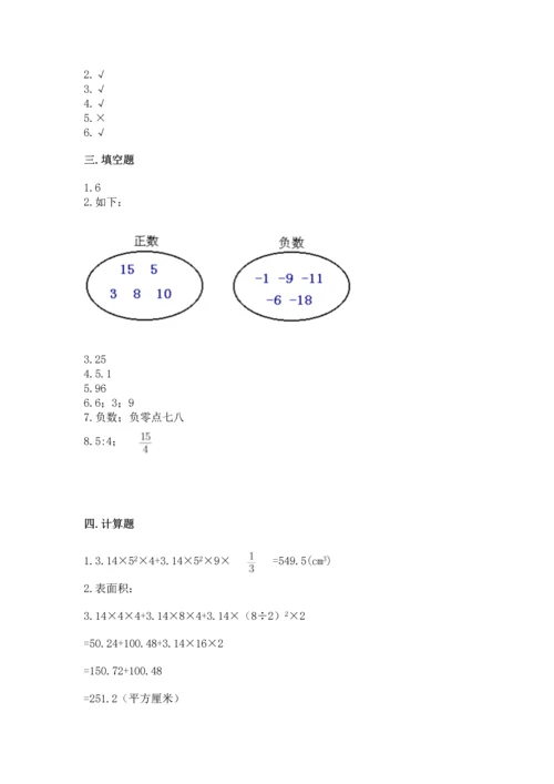 人教版六年级下册数学期末测试卷（考点梳理）word版.docx