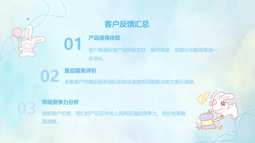 兔崽子蓝色卡通风工作总结ppt模版