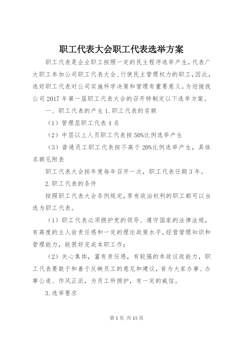 职工代表大会职工代表选举方案.docx