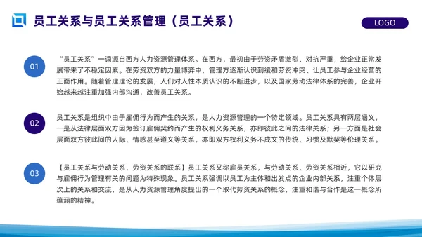 蓝色简约员工关系管理PPT模板宣传PPT动态PPT人才管理