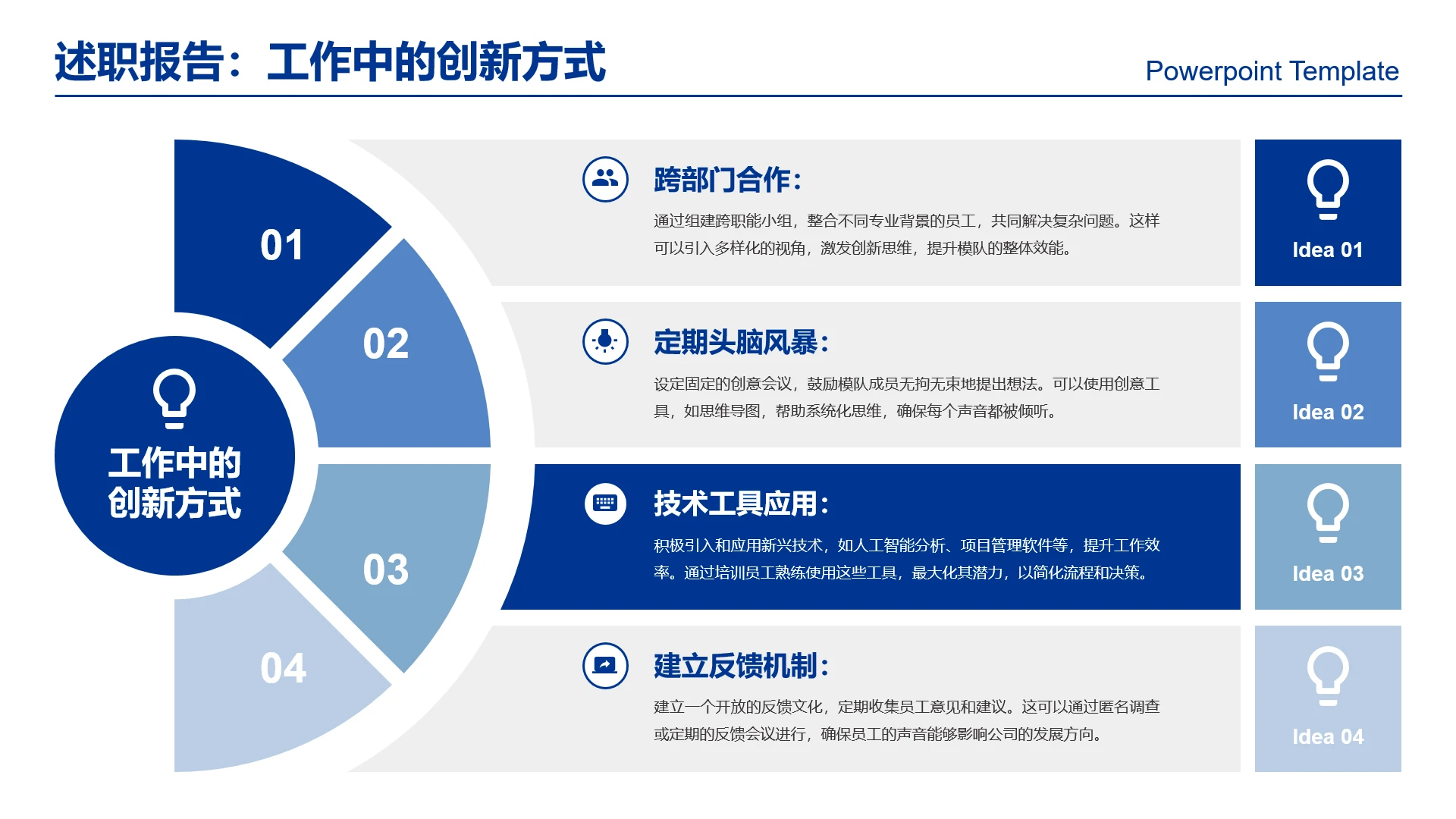 高级感工作汇报述职报告工作中的创新方式