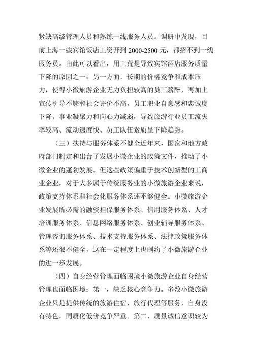 小微旅游企业的发展困境及应对策略