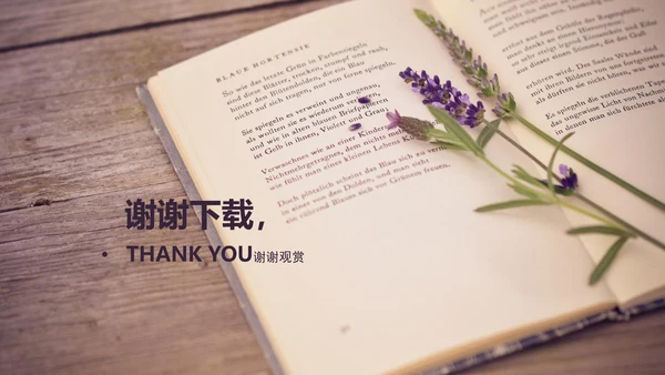 唯美薰衣草书香ppt动态模板