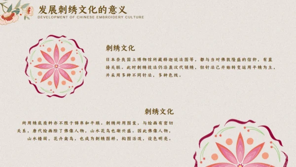 中国典雅刺绣通用PPT模板