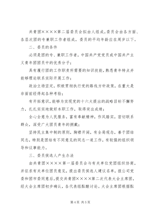 关于筹备召开共青团××××第二次代表大会的请示.docx