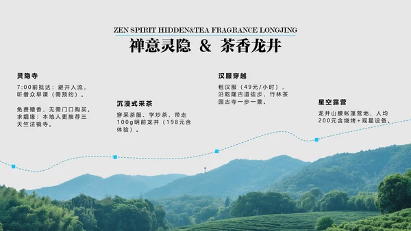 蓝色简约杭州旅行攻略