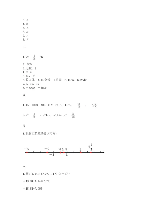 小学六年级下册数学摸底考试题及完整答案（典优）.docx