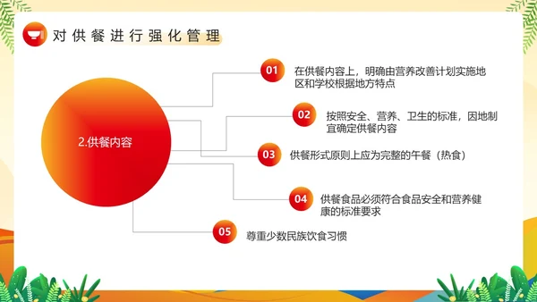 黄色卡通风农村义务教育学生营养改善PPT模板公益