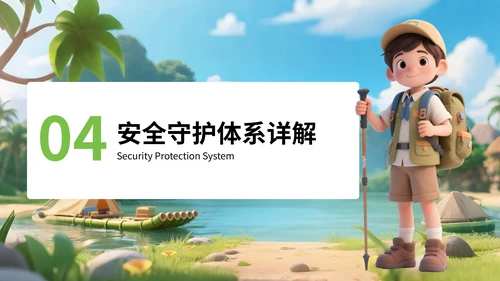 绿色3D风享受野趣感受阳光夏季旅游计划PPT