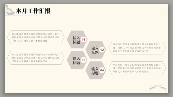 中国风水墨建筑月度总结PPT工作总结