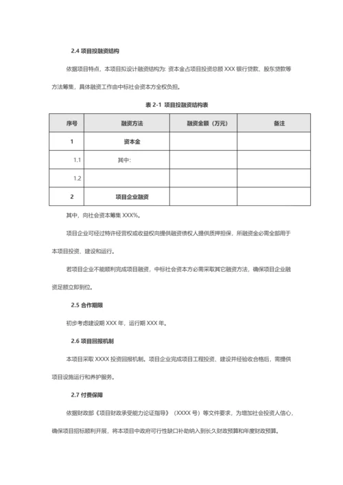 综合重点工程PPP优质项目实施专业方案模板.docx