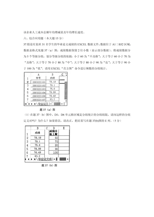 自考劳动和社会保险统计与计算机应用.docx