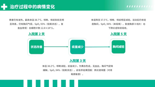 绿色商务风社区获得性肺炎病例分析PPT模板