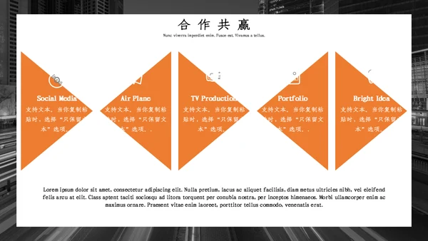 橙色清新优雅商务风工作汇报通用PPT模板