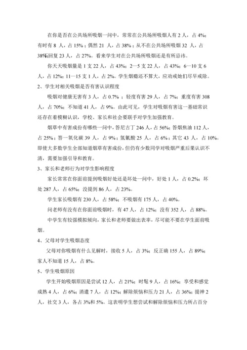 中学生吸烟状况调查分析报告.docx