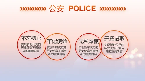 红色大气公安民警述职报告动态PPT模板