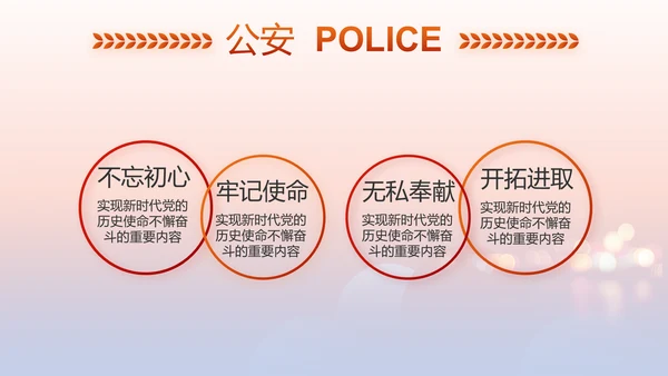 红色大气公安民警述职报告动态PPT模板