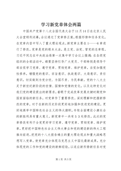 学习新党章体会两篇.docx