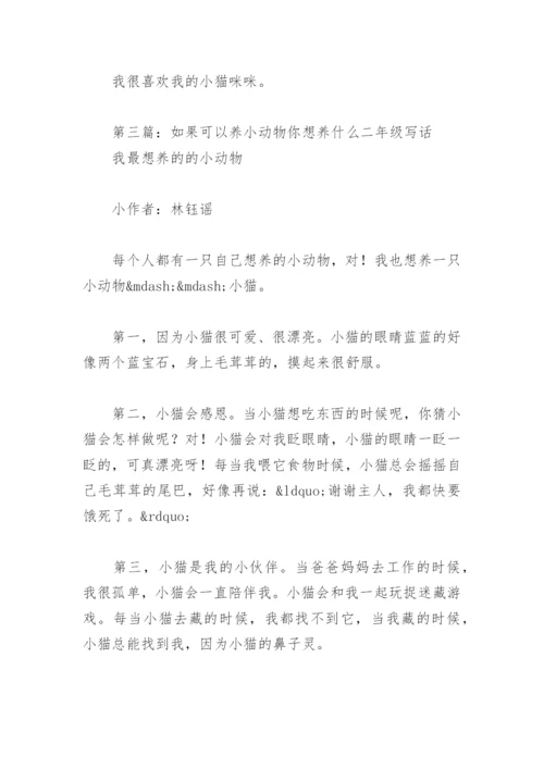 如果可以养小动物你想养什么二年级写话(精选4篇).docx