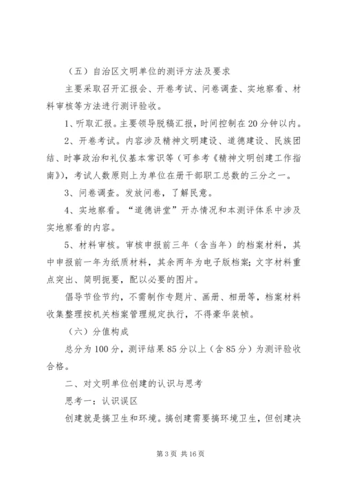 关于做好文明单位创建工作的几点认识与思考.docx