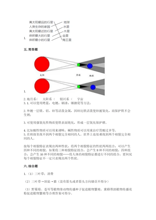 教科版六年级下册科学期末测试卷及一套答案.docx