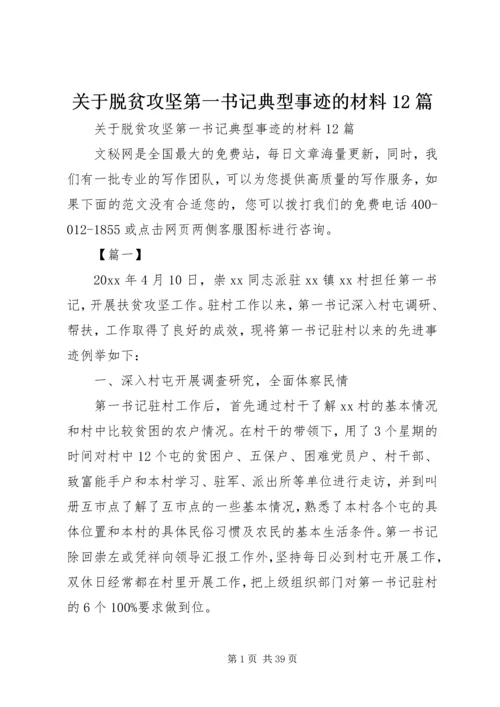 关于脱贫攻坚第一书记典型事迹的材料12篇.docx