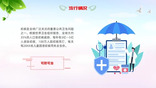 疟疾防治知识课件清新展板渐变疾病知识PPT