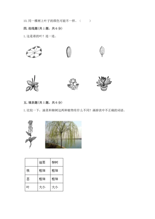 教科版一年级上册科学期末测试卷附答案下载.docx