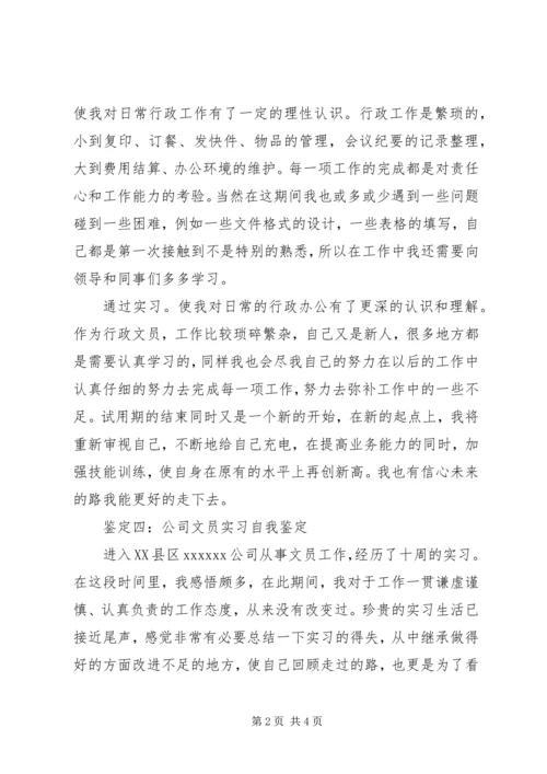 公司文员自我鉴定范文.docx