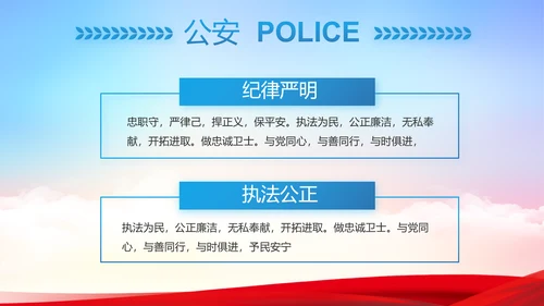 蓝色大气公安警察派出所工作汇报PPT动态模板