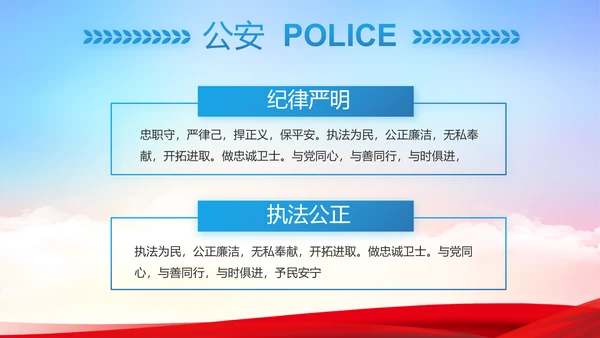 蓝色大气公安警察派出所工作汇报PPT动态模板