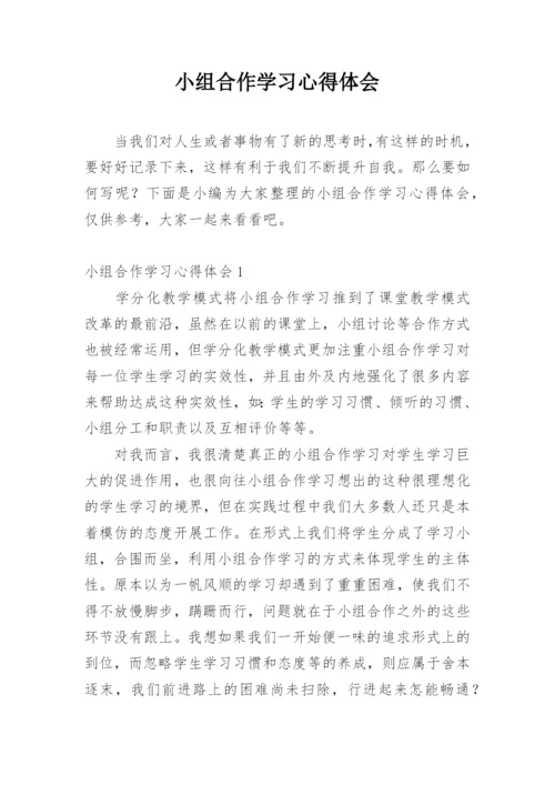 小组合作学习心得体会.docx