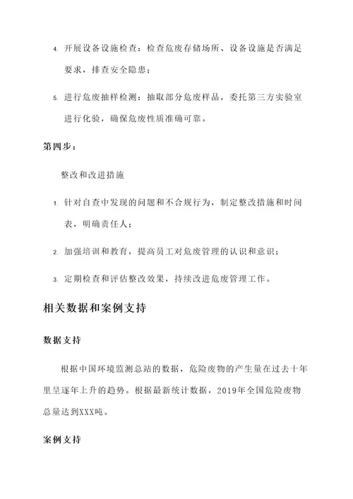 企业危废自查自纠方案