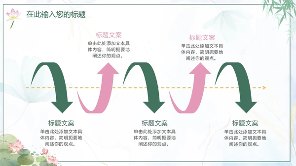 绿色手绘水墨荷塘月色国学传统文化PPT模板