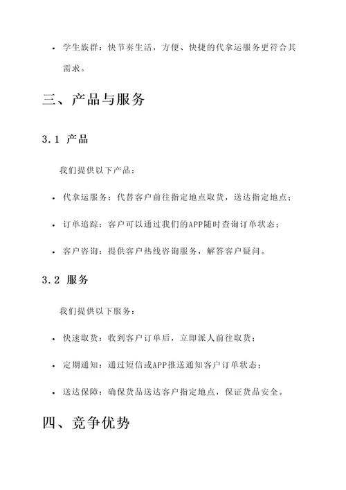 代拿运商业策划书