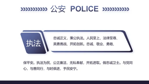 蓝色公安警察年终工作总结述职报告动态PPT