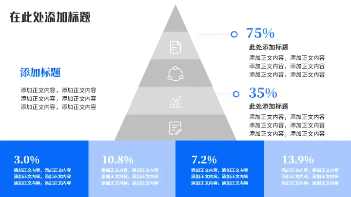 蓝色方块运营数据复盘通用PPT模板
