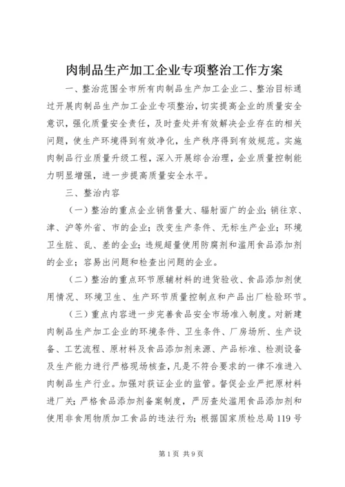 肉制品生产加工企业专项整治工作方案.docx